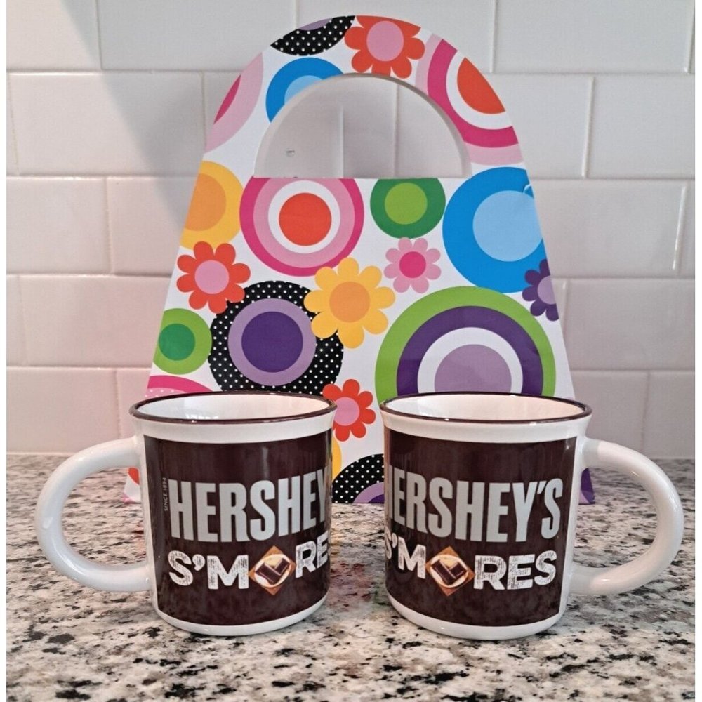 🪻BOGO🪻 Set of 2 Hershey's S'mores Ceramic‎ Coffee Mugs Cup Galerie